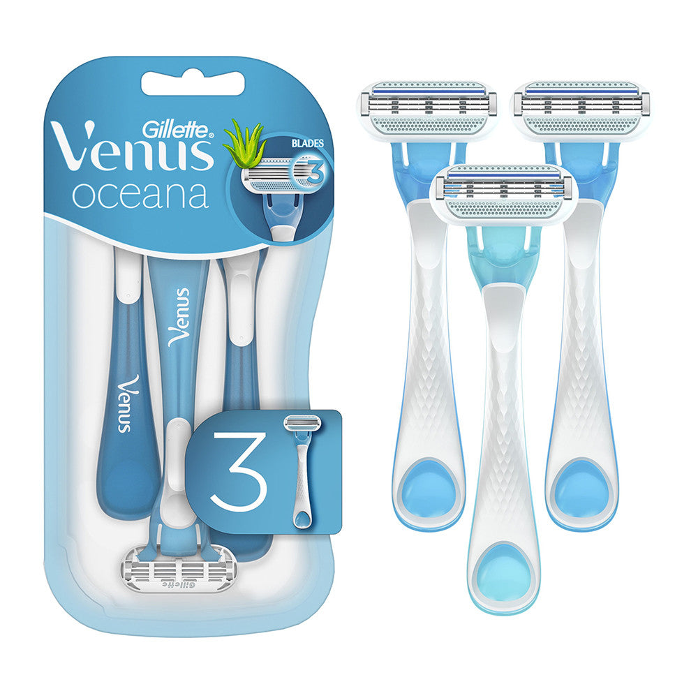 Gillette Venus Oceana Blue Disposable Razors, 3 Ea